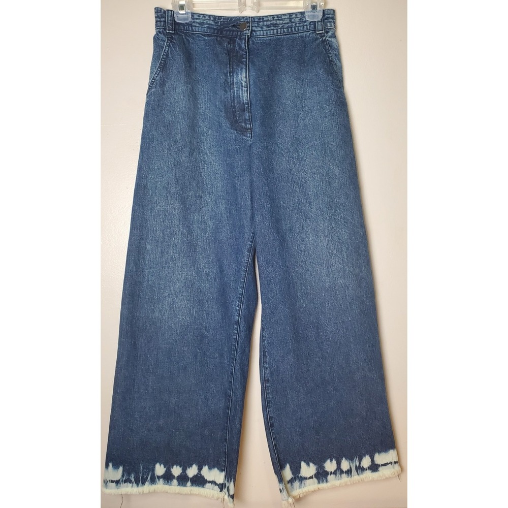 Rachel Comey Tie Dye Dip Wide Leg‎ High Rise Frayed Hem Boho Hippie Festival 6